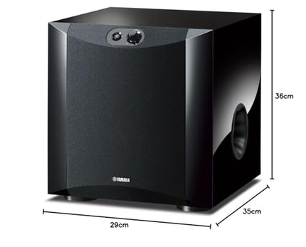 Yamaha NS-SW200 ettepoole suunatud subwoofer patenteeritud Twisted Flare Port bassreflekstoruga, must