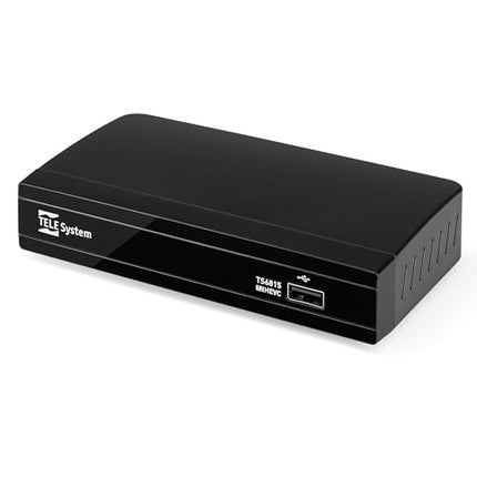 Tele System digitaalne maapealne dekooder TS6815/02 DVB-T2 HEVC 10-bitine HD HDR HLG tehnoloogia AUTOSCAN ja LCN loogilise kanalite järjestuse jaoks Uuendatud EPG Meediapleier Kaugjuhtimispult kaasas