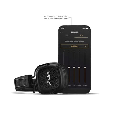 Marshall Major V Bluetooth kõrvaklapid, 100 tundi mänguaega – mustad