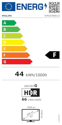 Philips 43PUS7800 4K LED Smart TV - 43-inch display with Pixel Precise Ultra HD, Titan OS platform and Dolby Atmos sound - Works with Alexa and Google Assistant