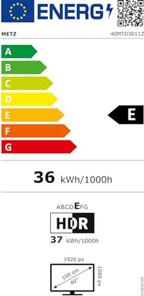 METZ Blue Roku TV, FHD nutiteler, 40 tolli, 100 cm, kolmekordse tuuneriga teler, WiFi-ga teler, HDMI, 40MTD3011Z