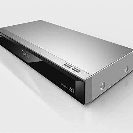 Panasonic DMR-BST765AG Blu-ray mängija ja salvesti kahe HD DVB-S tuuneriga, 500 GB kõvakettaga, 4K ülesskaleerimisega, Ultra HD, samaaegse salvestamisega, Smart Ready, hõbedane
