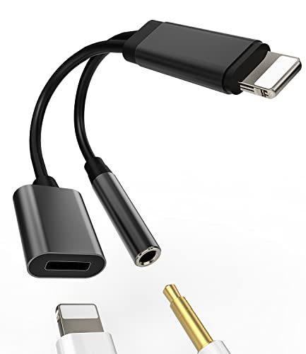 iPhone'i AUX-adapter kõrvaklapipesa jaoks, adapter (2-ühes), laadimiskaabel, Lightning - 3,5 mm jaoturkaabel, Apple MFi sertifitseeritud kõrvaklapid, muusika laadimise muundur 14, 13, 12, 11 Pro Max Mini 7, 8 jaoks