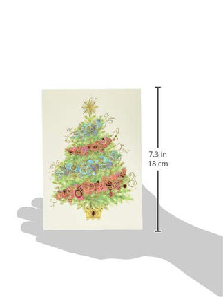 Papyrus Christmas Cards in Box with Envelopes, Peace and Happiness, Christmas Tree (12 pieces)
