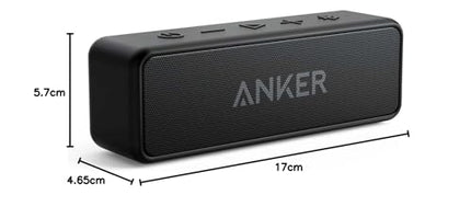 Anker SoundCore 2 Bluetooth Speaker, Massive Bass with Dual Bass Drivers, 24h Battery, Improved IPX7 Water Resistance, Wireless Speaker (Refurbished)