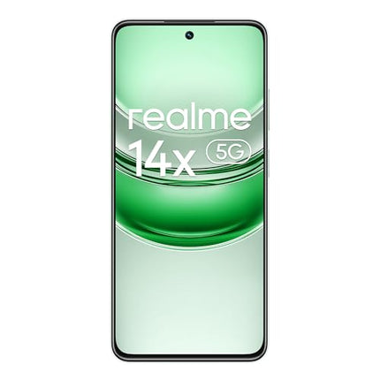 Realme nutitelefon 14X 5G 6+128GB, Dimensity 6300 5G, 120Hz silmadele mugav ekraan, 18GB dünaamiline RAM, 50MP tehisintellektiga kaamera, peridootroheline, adapterita