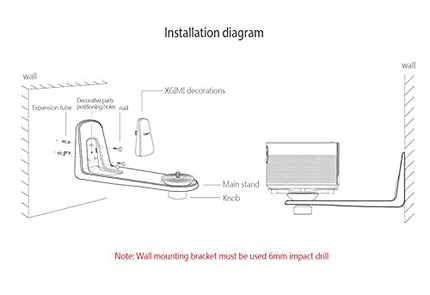 XGIMI projektori seinakinnitus, projektori lisatarvik, Horizon/Horizon Pro/Horizon Ultra/Halo+/Mogo 2/Mogo 2 Pro projektoritele, reguleeritav kaldenurk 10°, saab kasutada ka teiste projektoritega