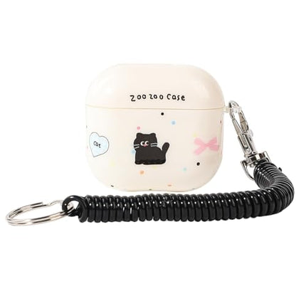 Folaxshoo Compatible with AirPods 4 Generation Cute Cartoon Funny Case Cover with Cleaner Kit (Black Cat)
