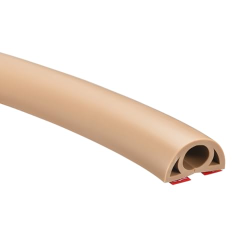uxcell D20 2.0 m Floor Cord Cover, PVC Cord Cover Floor, Wire Cover for Extension Cords, Protect Wires and Prevent Cable Trips, Hole Width 0.8 cm, Brown