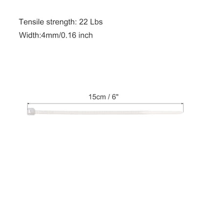 QUARKZMAN 1000 tükki iselukustuvaid kaablisidemeid, valged, 150 mm/6"x4 mm/0,16" laadimiskaablisidemed, korduvsuletavad kaabli haldamiseks ja kaitsmiseks, tõmbetugevusega kaablisidemete komplekt 10 kg/22 naela