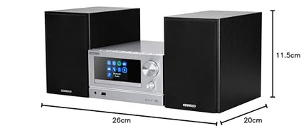 KENWOOD M-7000S-S - nutikas mikro-Hi-Fi süsteem internetiraadio, DAB+, CD/USB ja heli voogedastusega, hõbedane