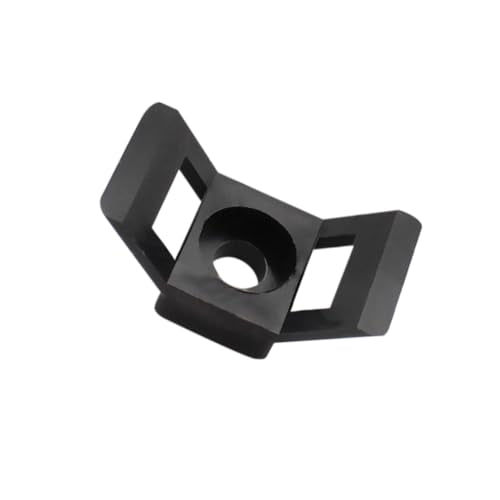 FEEIMOL 100 Pieces Cable Tie Holder Set Nylon Cable Holder Screw Mounting Cable Tie Bracket Saddle Mount Wire Holder for Cable Management Home Office Black