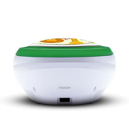mooov 477144 CD-mängija lastele kõlarite, USB, kõrvaklapipesa ja AUX-IN-pordiga - kaasaskantav Boombox CD-mängija - vooluvõrgust või patareidest töötav - džunglimudel - roheline/valge