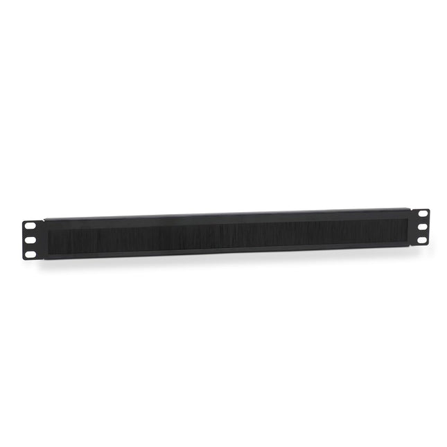 WAYTEX 37345 19-inch 1U Rack Mount Header with Cable Entry, Front Mount – Black