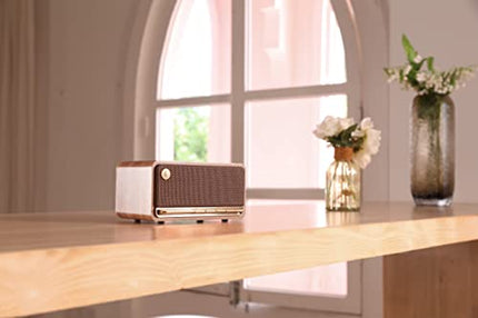 Edifier MP230 - Portable Bluetooth speaker with retro design, wireless. Playback via Bluetooth, AUX, and Micro SD card | Brown wood
