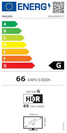 Philips Ambilight 48OLED809 4K OLED nutiteler - 48-tolline ekraan P5 AI Perfect Picture'i, Ultra HD Google TV, Dolby Visioni ja Dolby Atmose heliga - töötab Alexa ja Google Voice Assistantiga