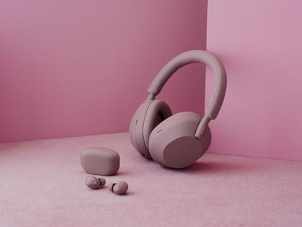 Sony WH-1000XM5 esmaklassilised kõrvaklapid mürasummutuse, Bluetoothi, selge kõnekvaliteedi, kõrglahutusega heli, kuni 30-tunnise akueaga, kõva ümbrisega, iOS ja Android - suitsuroosa