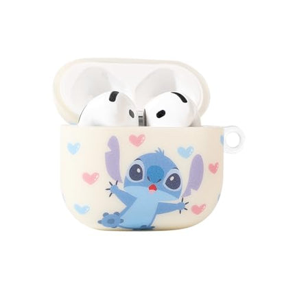 Folaxshoo Compatible with AirPods 4 Generation Cute Cartoon Funny Case Cover with Cleaner Kit (Stitch White)