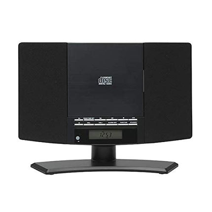 Denveri muusikakeskus (vertikaalne CD-mängija LCD-ekraaniga, AUX-sisend, seinakinnitus, äratuskell-raadio) must