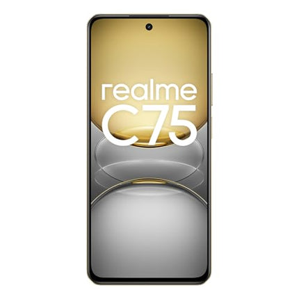 Realme C75 nutitelefon 8+128 GB, IP69 tolmu- ja veekindlus, 5828mAh võimas aku, 50MP tehisintellektiga kaamera, 6,72'' ekraan 90Hz värskendussagedusega, MediaTek Helio G92 Max kiibistik, Lightning Gold (ilma adapterita)