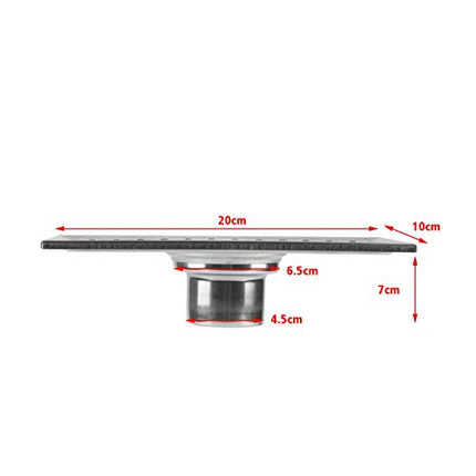 Linear Shower Floor Drain with Removable Filter, 7.9 inch Long Rectangular Stainless Steel Shower Floor Drain Floor Waste Grate for Kitchen Bathroom Toilet
