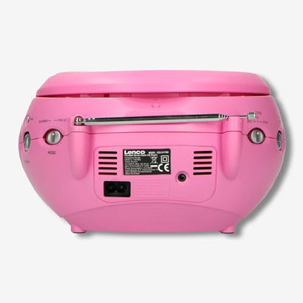 Lenco SCD-24 stereo FM-raadio CD-mängija ja teleskoopantenniga, roosa
