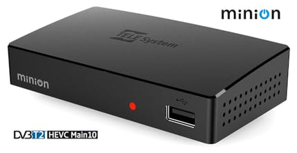 Tele System Minion digitaalne maapealne dekooder - 10-bitine DVB-T2 HEVC vastuvõtt, automaatne kanaliotsing, integreeritud meediapleier, EPG - lihtne ja tehniline - kaugjuhtimispult kaasas
