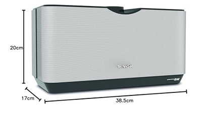 TechniSat AUDIOMASTER MR3 – 90-vatine ELAC WiFi kõlar ja internetiraadio (UPnP/DLNA heli voogedastusega, mitmetoaline kõlar internetiraadio, Spotify ja Bluetoothi ​​jaoks) must/hõbedane