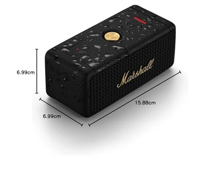 Marshall Emberton II Bluetooth Portable Speaker, Wireless, Water Resistant - Black and Brass