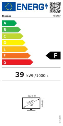 Hisense 40E4KT 101 cm (40 tolli) Full HD nutiteler, kolmekordne tuuner DVB-T2 / T/C / S2 / S, töötab Alexaga, WiFi, mängurežiim, hotellirežiim, must [2023], VIDAA U operatsioonisüsteem