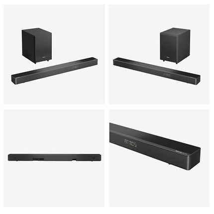 Hisense AX3120G 3.1.2 heliriba juhtmevaba subwooferiga, 360W, Dolby Digital Plus, Dolby Atmos, Bluetooth, HDMI eARC/optiline/AUX/USB, must (2024)