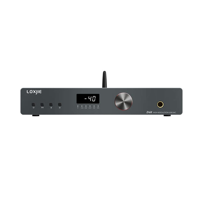 LOXJIE Hi-Res D40 DAC ja kõrvaklapivõimendi, 2xES9068AS kiip, USB/optiline/koaksiaal/AES (EBU)/I²s sisend, MQA LDAC 24bit/96kHz, APTX, SBC, AAC, THD+N -122dB