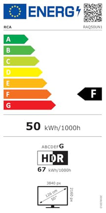 RCA RAQ50UN1 QLED TV 50 inches (126 cm) 4K UHD Smart Android TV Aver HDR Google Assistant Dolby Audio WiFi Bluetooth YouTube Netflix Prime Video VEVO Disney+