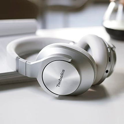Technics EAH-A800E-S Bluetooth headphones, over-ear with noise cancelling and microphone, easy connection, foldable, silver
