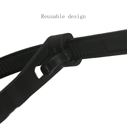 EzySup korduvkasutatavad kaablisidemed, vastupidavad välistingimustes kasutamiseks, 300 mm x 7,6 mm, 200 tk pakis, mustad (100 tk x 2 pakki)