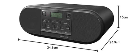 Panasonic RX-D550E-K CD-mängija (FM-raadio, CD-mängija, USB, Bluetooth, vooluvõrgust ja akult töötav) must