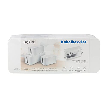 LogiLink KAB0078 - Kaablikarbi komplekt 3 karbiga 3 suuruses kaablipuntrate peitmiseks, valge