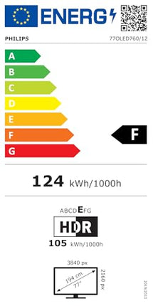 Philips Ambilight 77OLED760 4K OLED nutiteler - 77-tolline ekraan P5 AI Perfect Picture Engine Ultra HD, Titan OS, Dolby Vision ja Atmos heliga - töötab Alexa ja Google Assistantiga