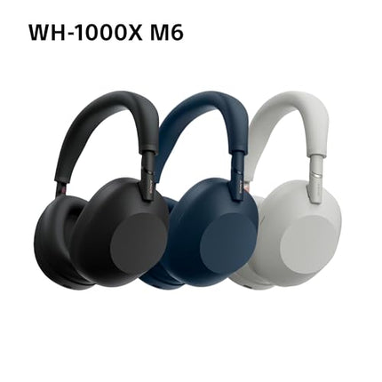 Sony lipulaev WH-1000XM6 mürasummutavad juhtmevabad kõrvaklapid, iseloomulik kõrglahutusega heli, ülim mugavus, kokkupandav disain, vastupidav ümbris, 30-tunnine aku, iOS ja Android - hõbedane
