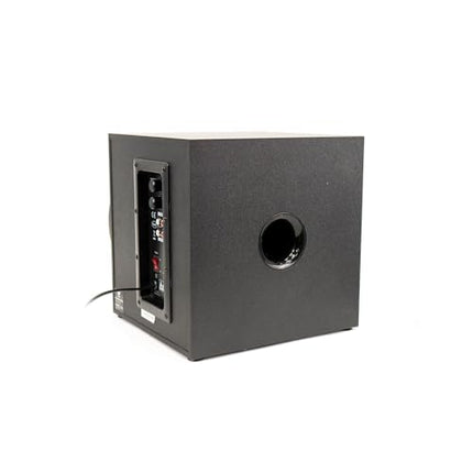Woxter Big Bass 260 - 2.1 kõlarid (150W, puidust subwoofer, metallvõre, juhtmega helitugevuse regulaator, AUX ideaalne teleri, arvuti ja mängukonsoolide jaoks), must