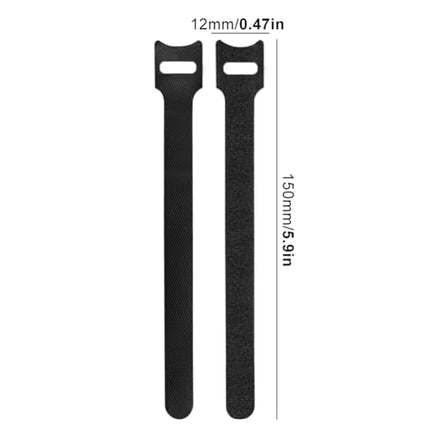 Korduvkasutatavad kaablisidemed, 150 mm, mustad, 80 tk pakis, reguleeritavad takjakinnitusega kaablikorraldajad koju, kontorisse ja andmekeskusesse, kaablihaldus