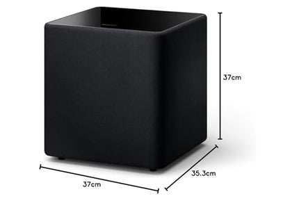 KEF Kube 10 MIE Subwoofer, Black | 300 W RMS Class D Amplifier | 25 cm Bass Driver | iBX Intelligent Bass Extension | RCA Jack | Music | Home Theater | Gaming