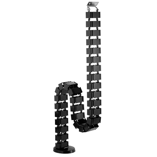 Outshine Gaming Sit Stand Cable Management Back - Adjustable Desk Cable Organizer for Standing Desks &amp; Workstations - Modular Design, Weighted Base, Quad Entry Cable Management