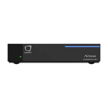 STRONG SRT-4150 simpliONE satelliitvastuvõtja ja Androidi voogedastusboks (4k UHD, Android TV, salvestamine/taaskäivitamine/kordus, otseülekanne, Google Play pood) must