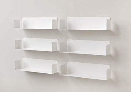 TEEbooks - CD- ja DVD-riiul - 6 tk komplekt - terasest - valge - 60x15x15cm