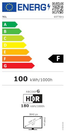 TCL 65-tolline QLED-teler 65T7B – 4K UHD nutitelefon Google TV, Dolby Vision ja Atmos, HDR10+, HDMI 2.1, Game Master, Bluetooth, hääljuhtimine, Chromecast