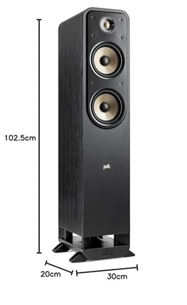 Polk Audio Signature Elite ES55 kõrgresolutsiooniga HiFi põrandakõlar kodukinole, Hi-Res sertifitseeritud, ühildub Dolby Atmose ja DTS:X-ga (1 tk), must, SIGS55ELBK