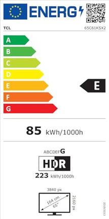 TCL 65C61KS 65-tolline QD-Mini LED-teler, 4K UHD, nutikas Google TV Dolby Atmosega, Onkyo 2.1 helisüsteem, Game Master