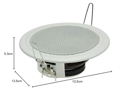 2 sisseehitatud kõlarit lakke, valged Ø135mm / 60 W, metallist kaitsevõre, kinnitusklambrid, lihtne paigaldus sise-, magamistuppa, vannituppa, laekõlarid kodukinosse, sisseehitatud kõlarid seinale