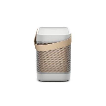 Bang &amp; Olufsen Beolit ​​20 - Powerful, loud, wireless, portable Bluetooth home speaker with 360-degree sound and integrated Qi charging station - Grey Mist